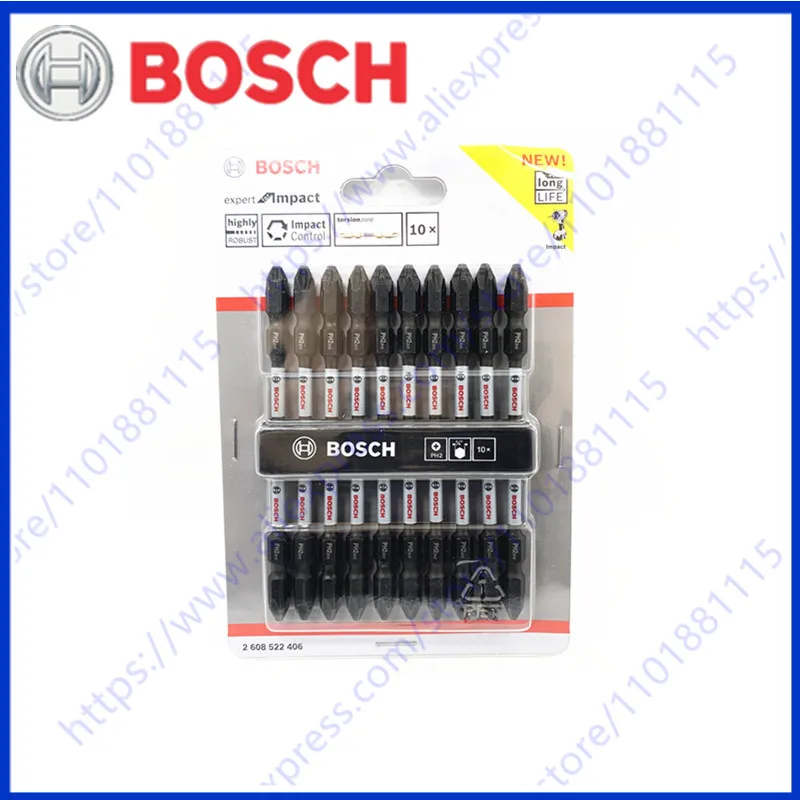 

Bosch 1/4 " 110MM long life highly Robust Impact expert 2608522406 for Bosch for Impact control torsion zone PH2 bits Set