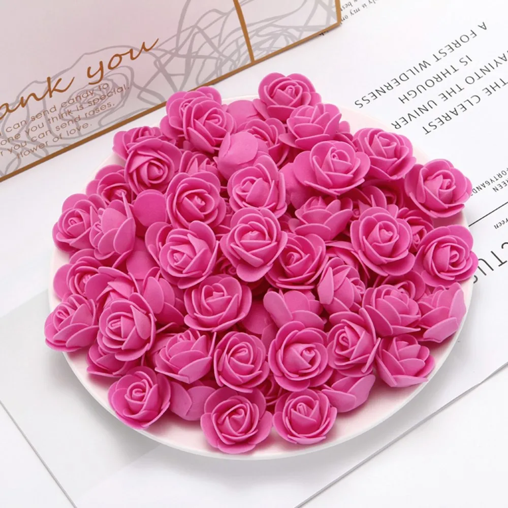 100 stücke 3,5 cm PE Mini Künstliche Blumen für Home Hochzeit Decor Zubehör Gefälschte Foma Scrapbooking Blase Bears Dekorative – Detail 10
