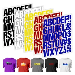 10pcs Letter Stickers for Clothing T Shirt Printing DIY Craft Decorations (Black, White, Yellow, Red, Blue) patches for clothing