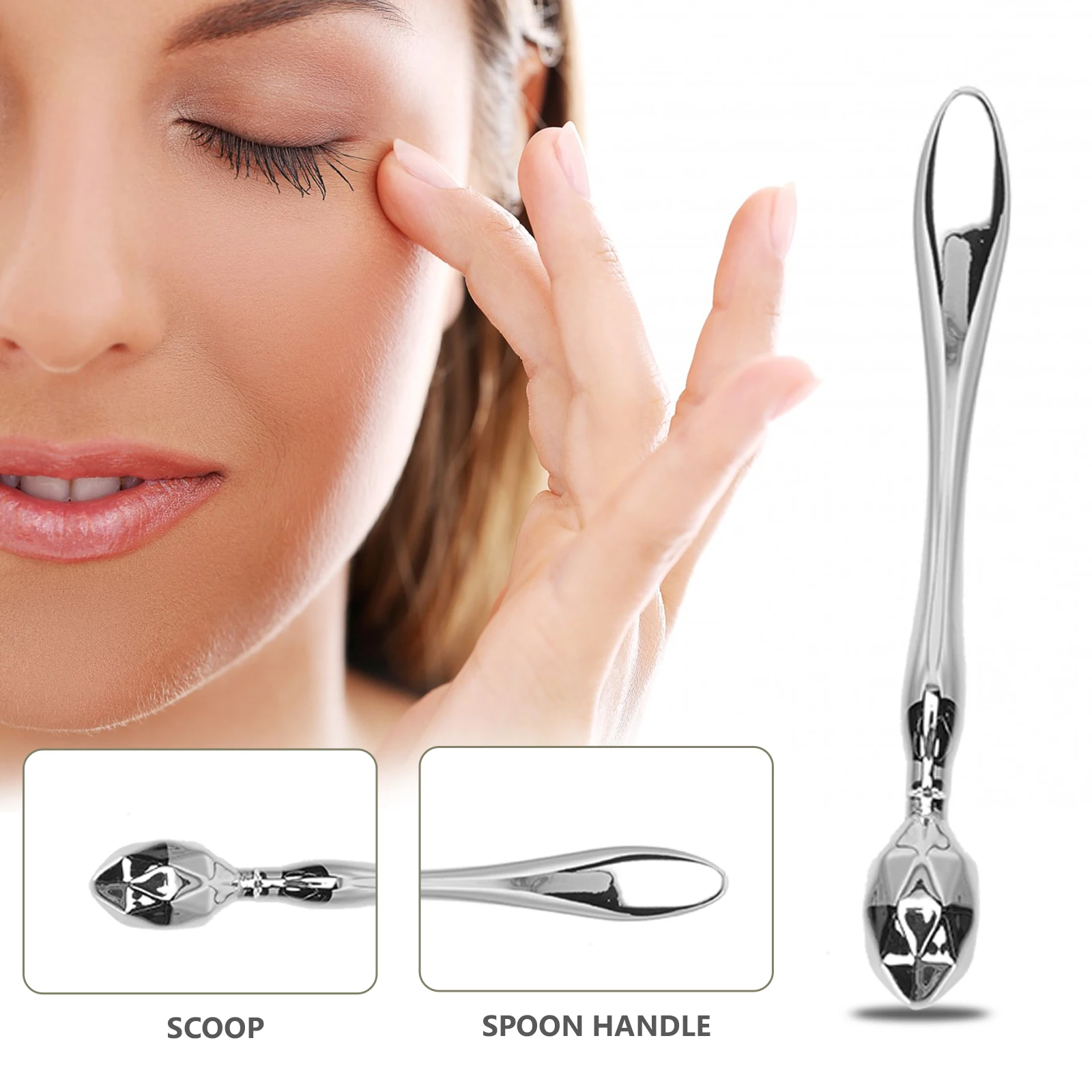 2 szt. Krem pod oczy w sztyfcie ze stopu cynku, gładka powierzchnia, przenośny masażer do pielęgnacji skóry okolicy oczu, bezdotykowy, odpowiedni do balsamu i podkładu.