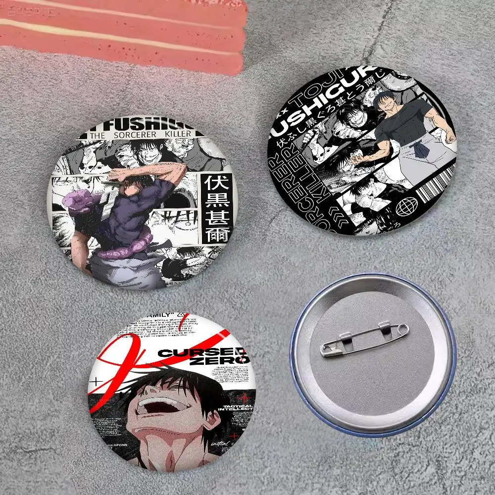 Jujutsu Kaisen Fushiguro Toji Customizable Soft Button Pin For Women Creative Jewelry Funny Badge Cartoon Lover Hat
