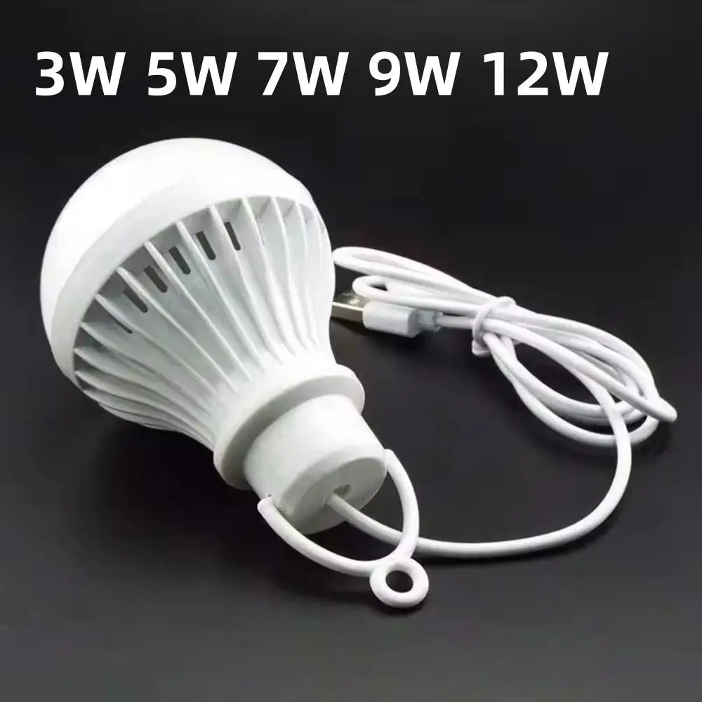 

3W 5W 7W LED Bulb Light Emergency Lighting LED Power USB Lamp Bulb Reading Book Light Night Light For Outdoor Camping Tent
