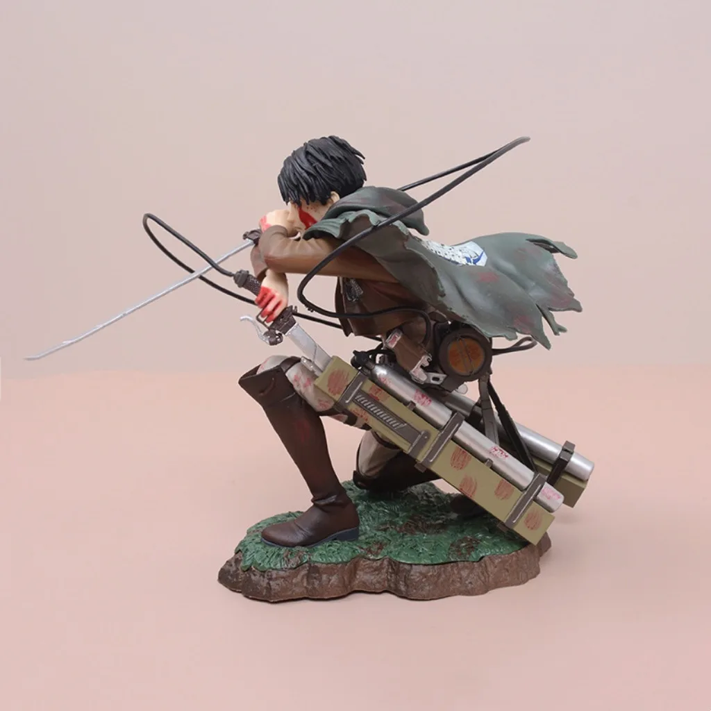 進撃の巨人 リヴァイ・アッカーマン 小隊長 戦闘ダメージ ガレージキット - 跪き姿勢 手作りアニメーションコレクタブルフィギュア