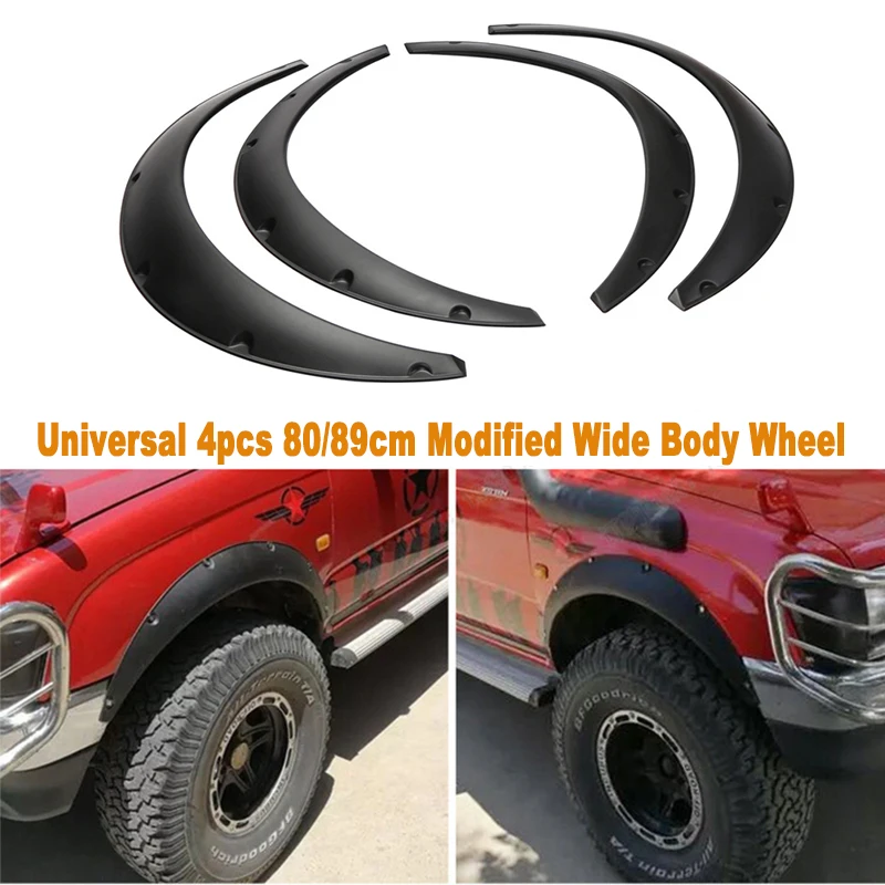 

4pcs 80/89 cm Universal Car Wheel Lip Body Kit Protective Cover Trim Mudguards For Sedan SUV Off-Road Vehicle Fender Flares Part