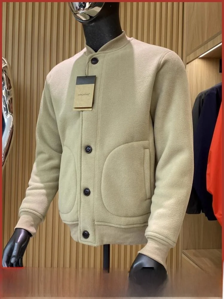 

Мужская ветрозащитная теплая бархатная куртка с бейсбольным воротником в стиле ретро на подкладке, модная осенне-зимняя верхняя одежда