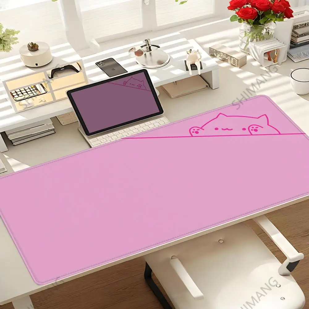 Kawaii black Cat with Paws Mouse Pad Anime Deskmat Gaming Laptop Mousepad Minimalistic Office Carpet Gamer Keyboard Mouse Mat