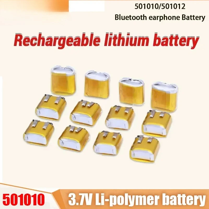 5-100pcs Rechargeable Polymer Lithium Batteries 501010 501012 Lipo 3.7V 35mAh Bluetooth Batteries For Headset LED Lights Mp3/mp4