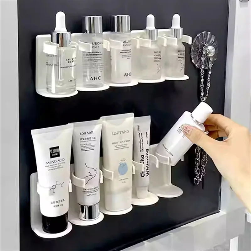 Wall Mounted Storage Rack, Bathroom Mirror Cabinet, Skincare Product Organization, Hand Cream, Wall Storage Rack