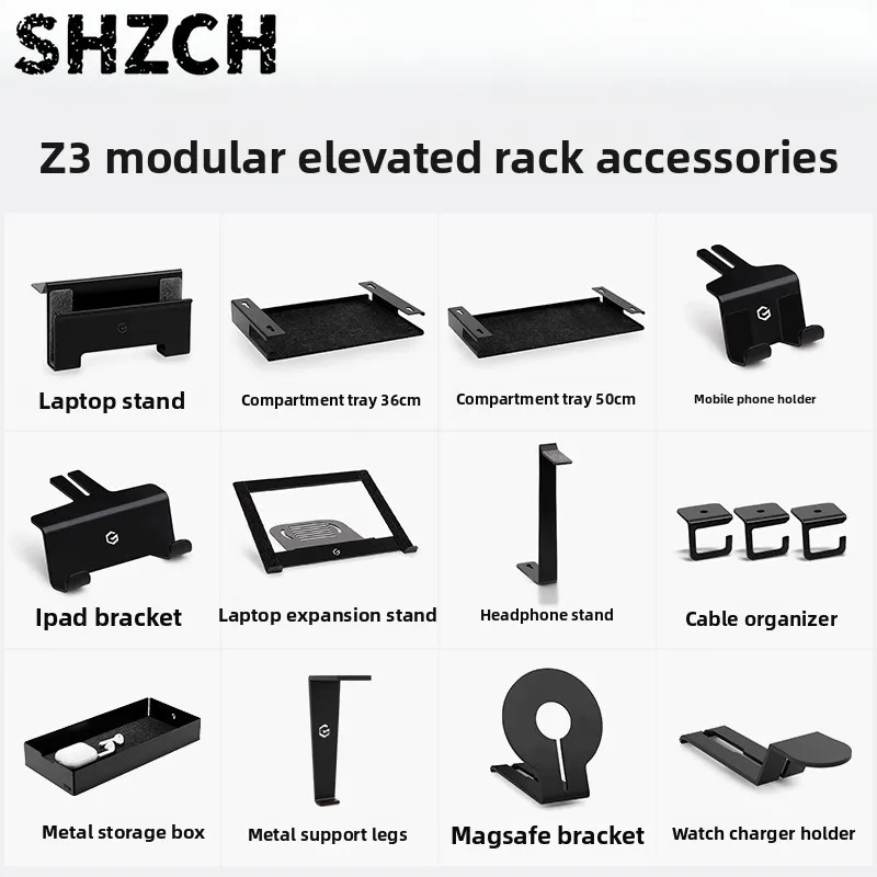 Z3 Modular Monitor Stand Multi-Functional Desk Organizer Phone Holder Adjustable Tablet & Earphone Dock Home Office Accessories