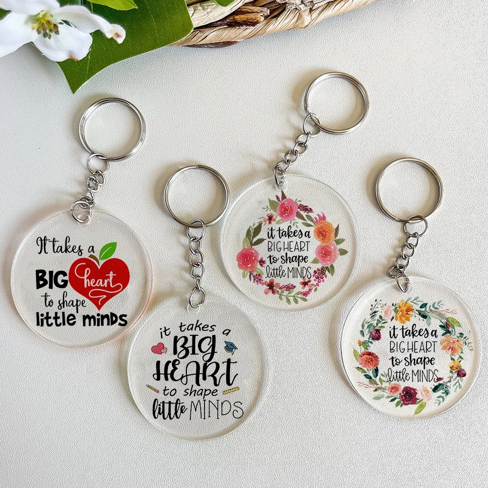 Llavero con forma de corazón para el día del profesor, regalo conmemorativo para el profesor, gracias
