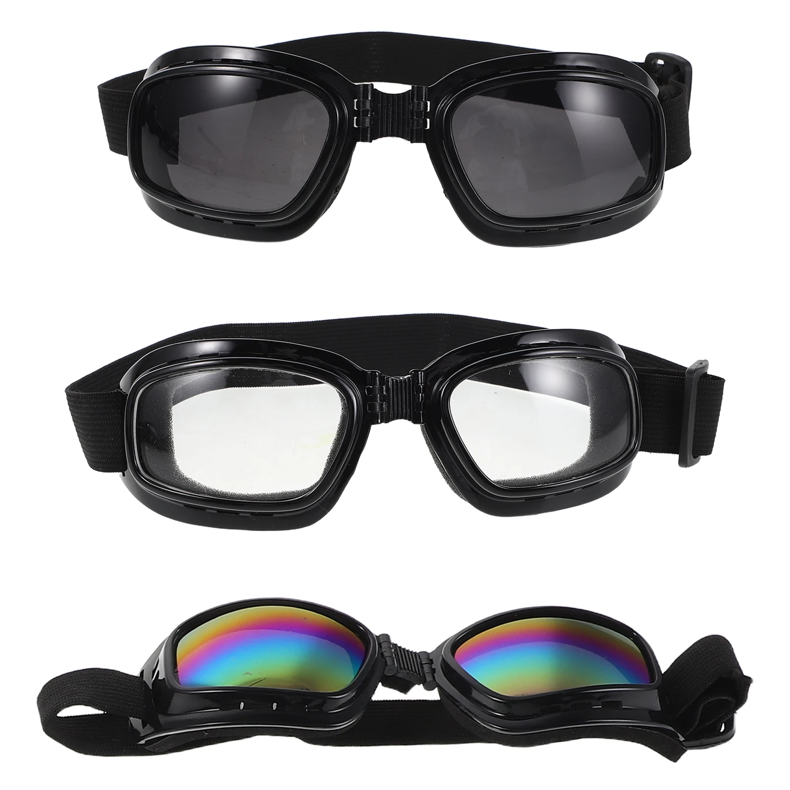 

3 Pcs Motorcycle Goggles Glasses for Pet Dog Small Dogs Snow Eye Protector Goggless Abs Breed Doggie
