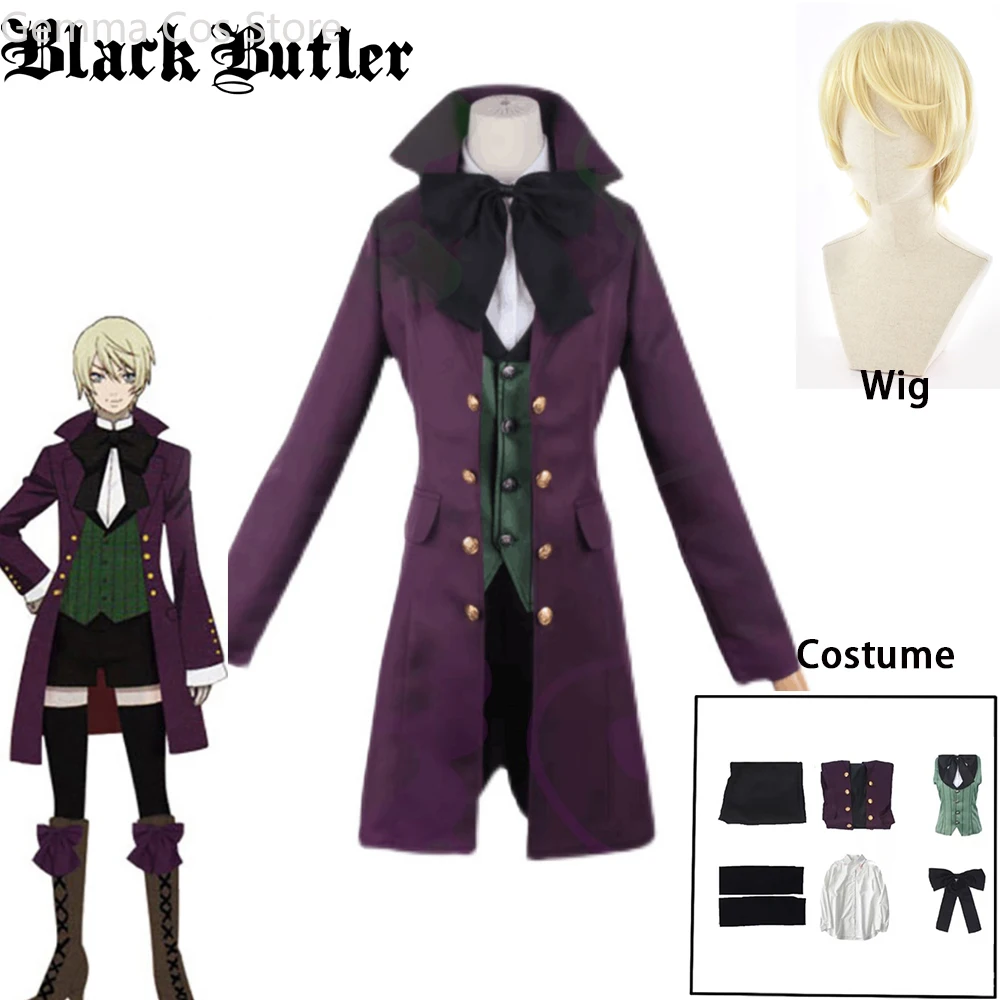 

Anime Black Butler 2 Kuroshitsuji Alois Trancy Uniform Outfits Cosplay Costumes Full Set Halloween For Women Men Clothes