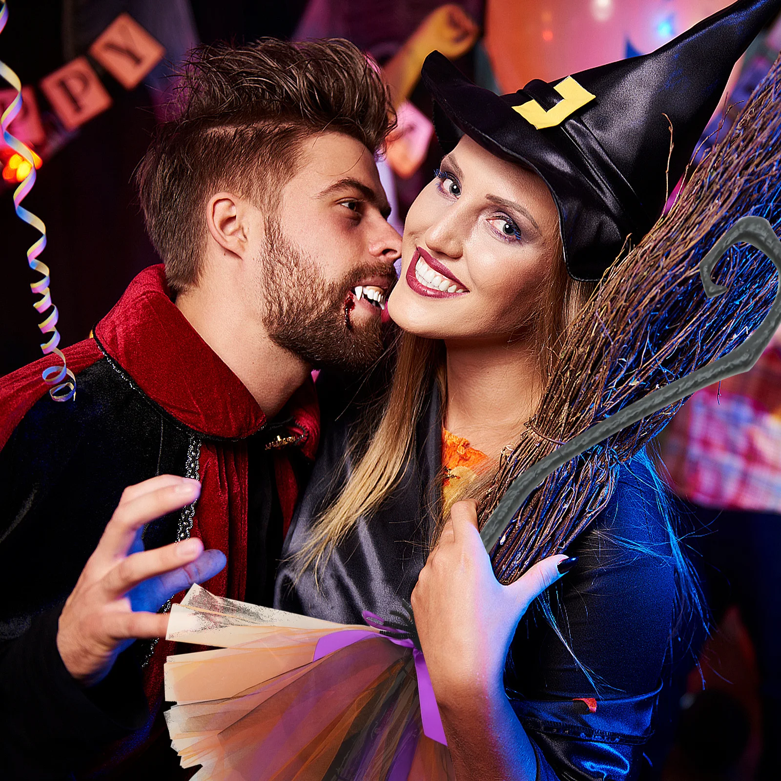 

Реквизит для метлы на Хэллоуин, декор для метлы ведьмы для косплея, костюм, аксессуар для вечеринки, легкий портативный усилитель праздничной атмосферы