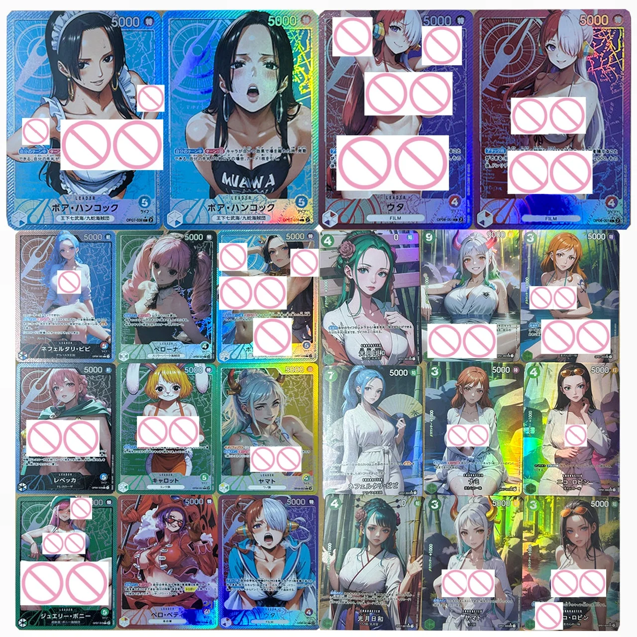 

Коллекционные карточки One Piece ACG: Богиня-лидер Ута, Нами, Боя Хэнкок, Карот, Бонни. Складные флеш-карты DIY, аниме-игры, подарки.