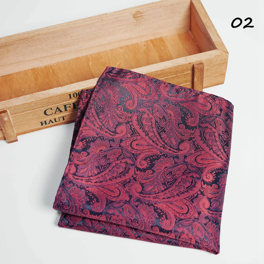 Luxury Men's Wedding Pocket Square Assorted Colors Paisley Pattern Suit Breast Pocket Towel Groomsmen Gift Accessories