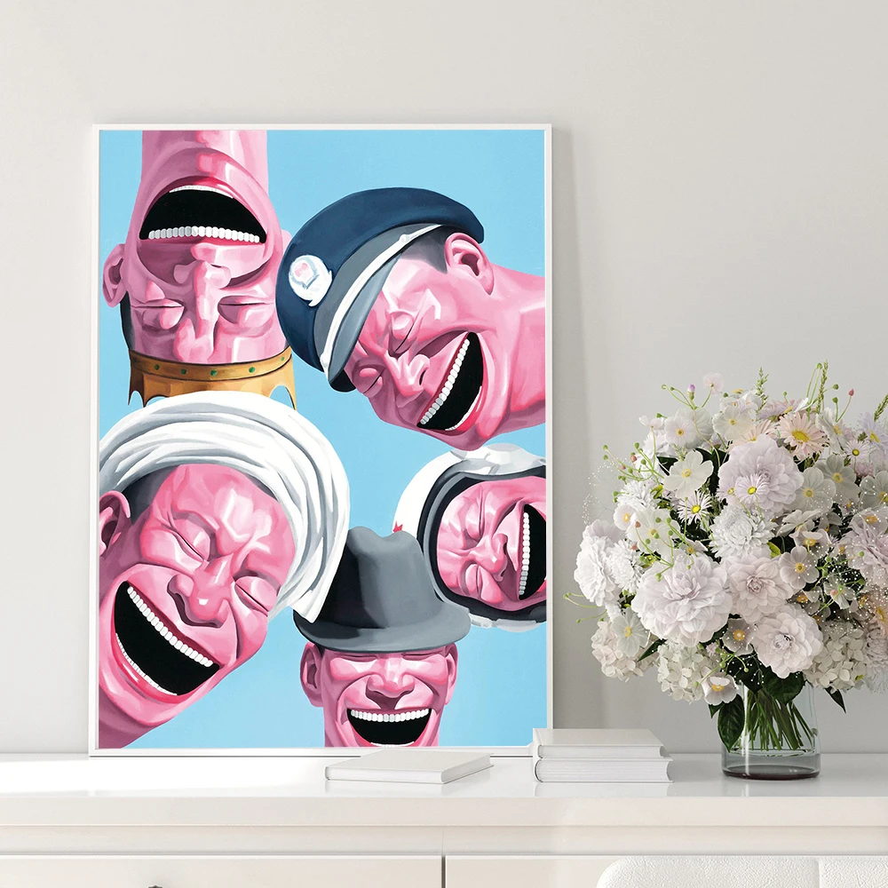 Canvas Painting Chinese Figure Paintings Picture Yue Minjun Laughing Man Art Posters And Prints Wall Pictures For Living Room