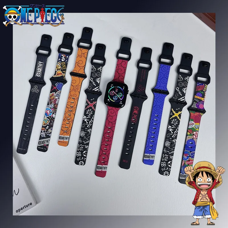 ONE PIECE Silicone Strap for Apple Watch Band 49mm 44mm 45mm 41mm 42-38mm Sport Bracelet Iwatch Series 8 7 6 5 4 3 SE 9 Ultra 2