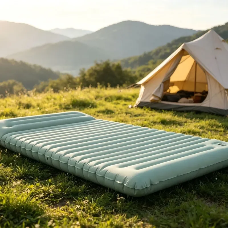 Portable Inflatable Camping Mattress Thickened Moisture Proof Air Bed for Outdoor Hiking Travel Sleeping Pad Quick Inflate