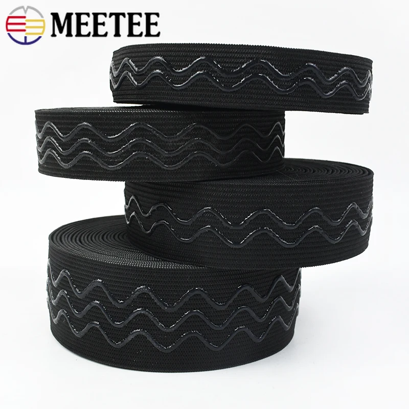 

5Meters Meetee Sewing Elastic Band for Underware Bra Strap Non-slip Rubber Bands Webbing Ribbons Tapes DIY Clothes Accessories