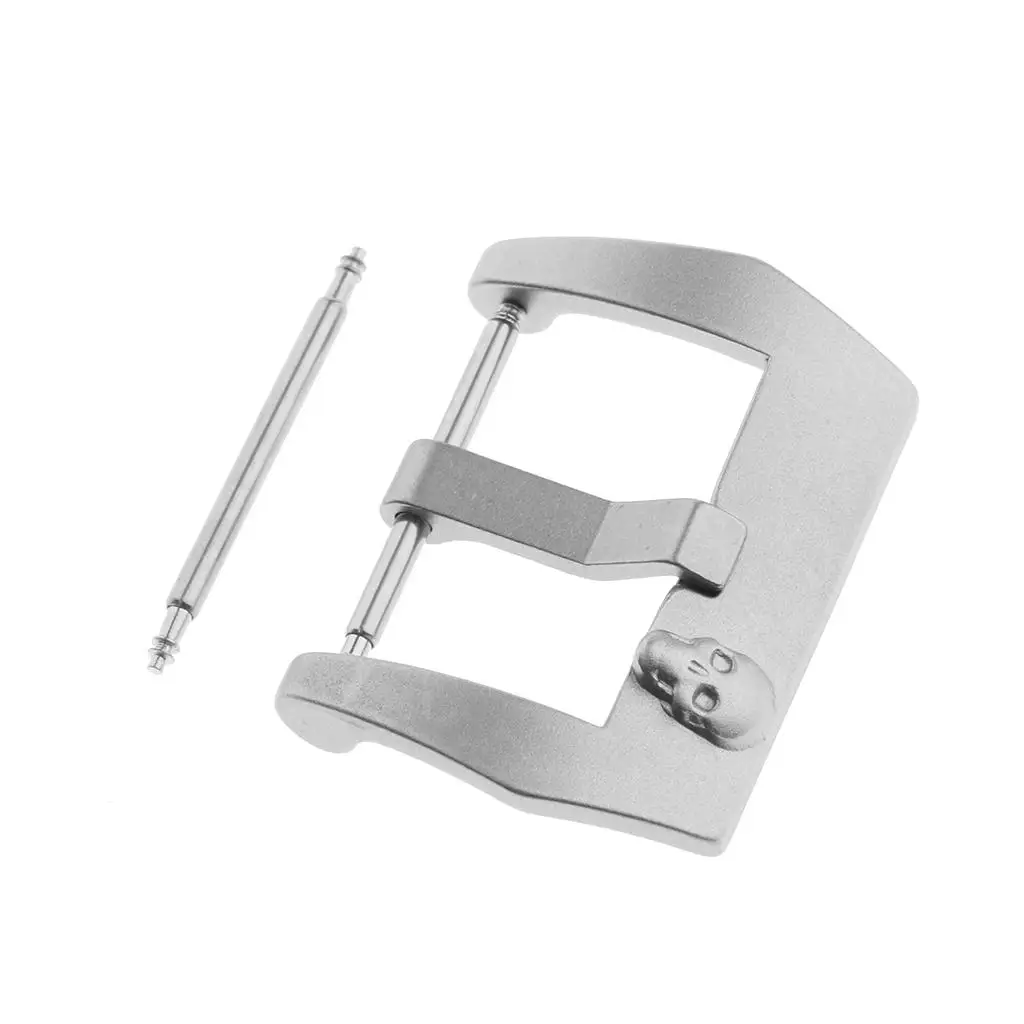Silver Watch Strap Buckle Stainless Steel Pin Clasp Skeleton Skull Style for 20mm 2