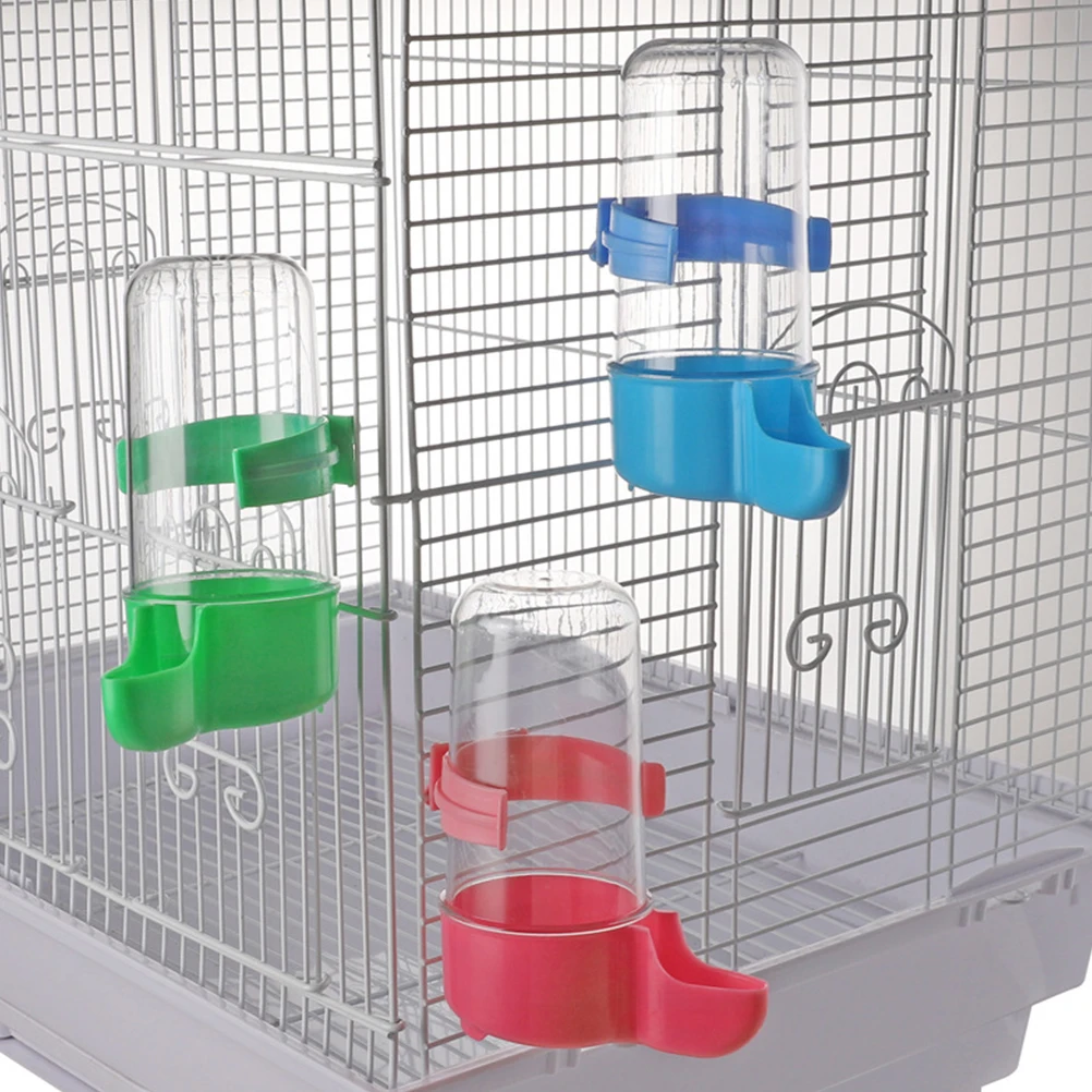 

3pcs Parrot Feeder Automatic Bird Drinker Cage Water Bowl Large Capacity Easy Install Safe for Parrots Pet Supplies