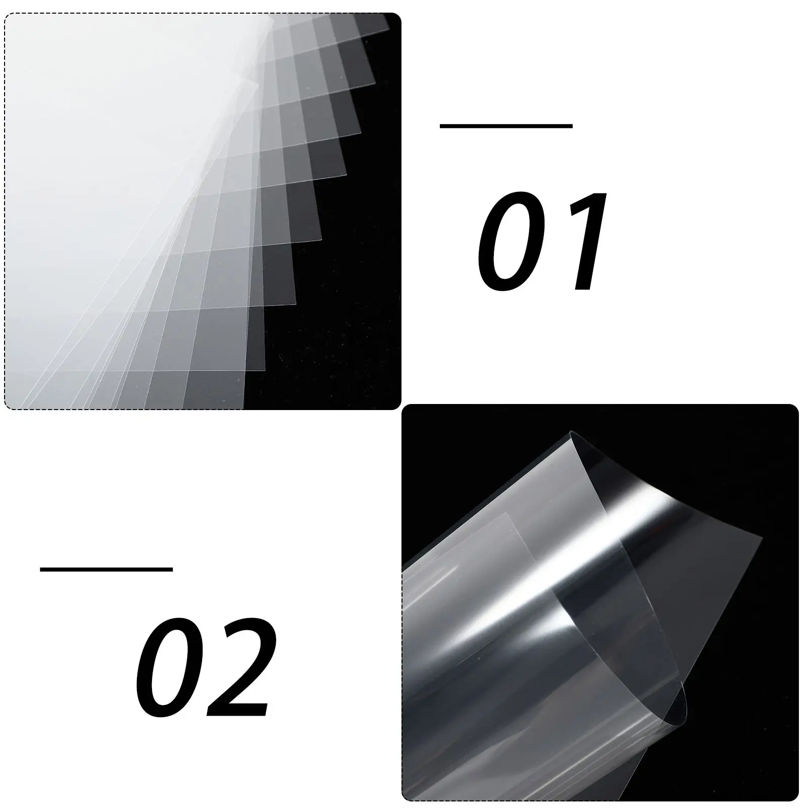 20pcs Transparent PET Film Clear Ink Jet Printing Sheet Photographic Film Transparency Office Paper High Definition