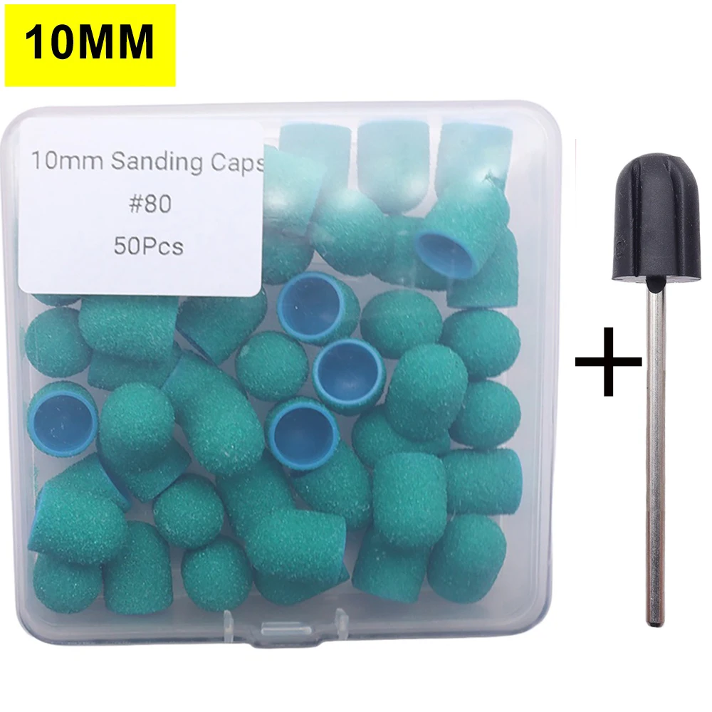 50pcs Pedicure Care Sanding Caps Mandrel Pedicure Manicure Remove Dead Skin Polishing Foot Care Clean Cuticle Accessories