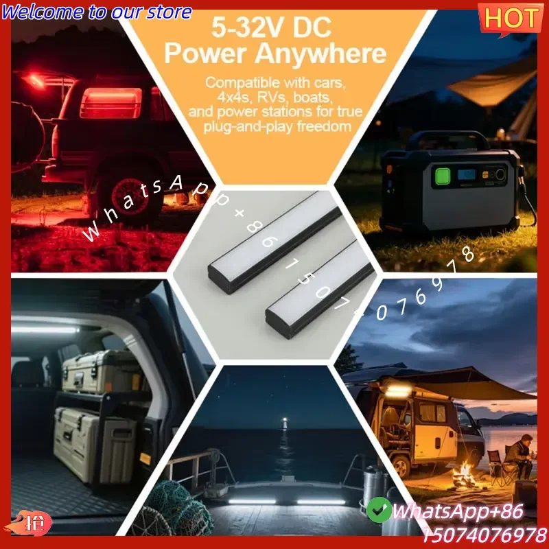 2026New Led Exterior Light Bar Kit Dimmable Camping Light Waterproof Ip67 All-In-One Portable Lighting for RV Camping Tent