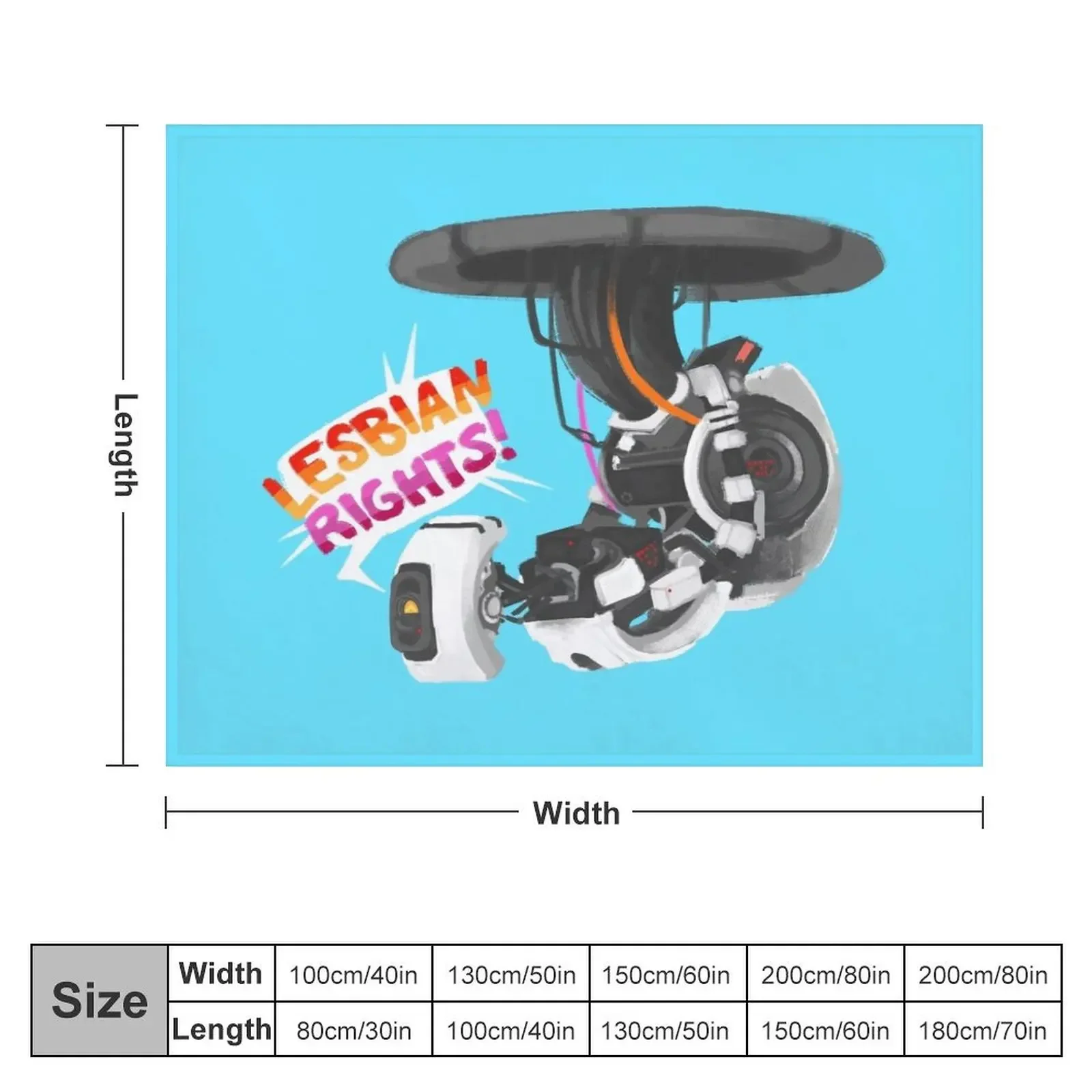 GLaDOS Says Lesbian Rights Throw Blanket Decoratives Fashion Sofas Luxury Brand Blankets