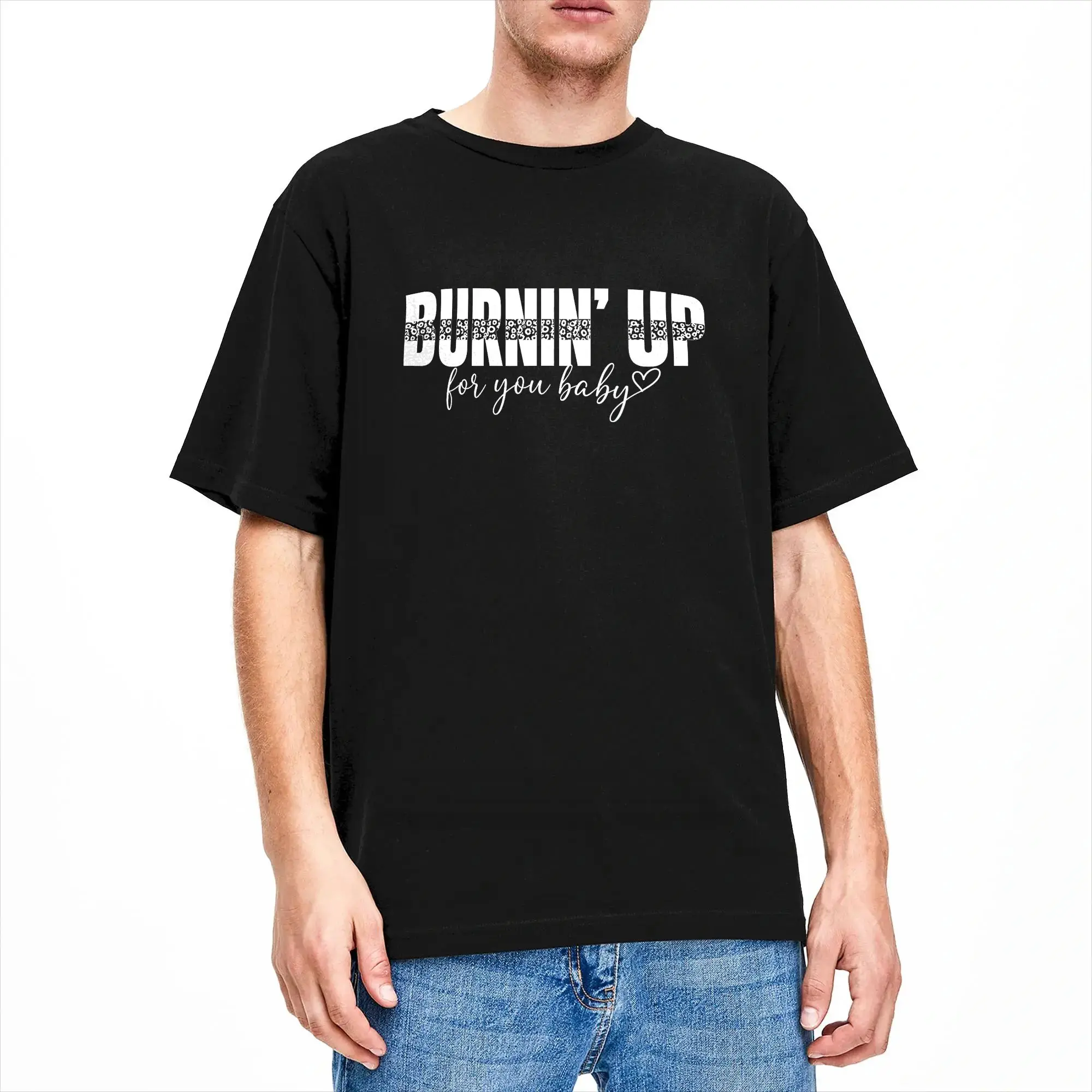 Vintage Burnin Up Print T-Shirt Summer  Hip Hop T-Shirts 100 Cotton O Neck Oversized Top Tees Short Sleeve Streetwear Tshirt