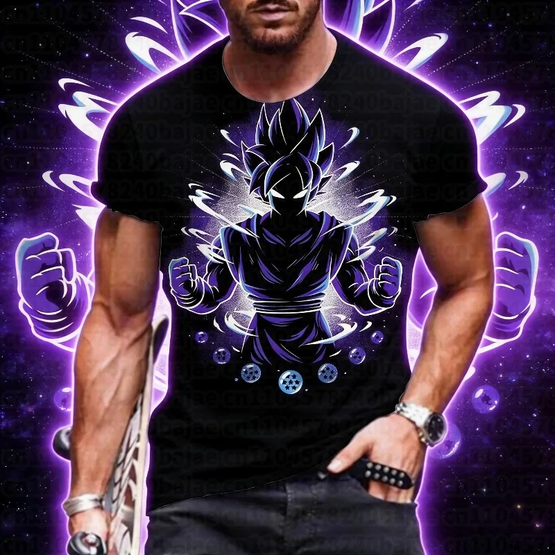 

Мужская футболка 2026 Goku Dragon Ball Z Vegeta Saiyan, летняя новинка, оверсайз, с круглым вырезом, крутой уличный стиль Харадзюку, аниме-тренд Saiyan