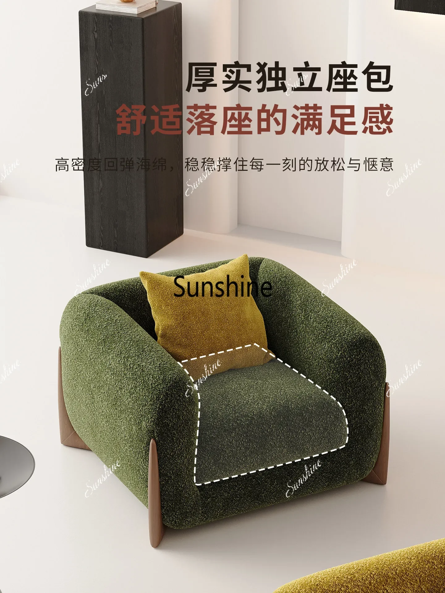 Fabric leisure chair antique living room balcony single sofaTJ