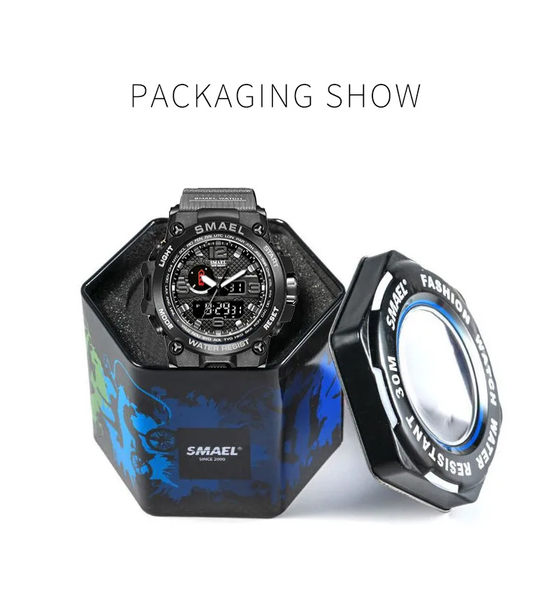 Electronic Quartz Watch For Men, 1545D Man Camouflage Military Sport Watches, Shock Resistant Alarm Clock reloj hombre Watch