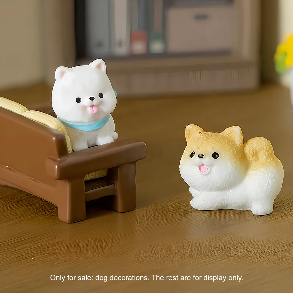 4PCS Puppy Cat Rabbit Dogs Miniature Figurines Terrarium Crafts Realistic Animals for Phone Case Computer Screen Desk Accessorie