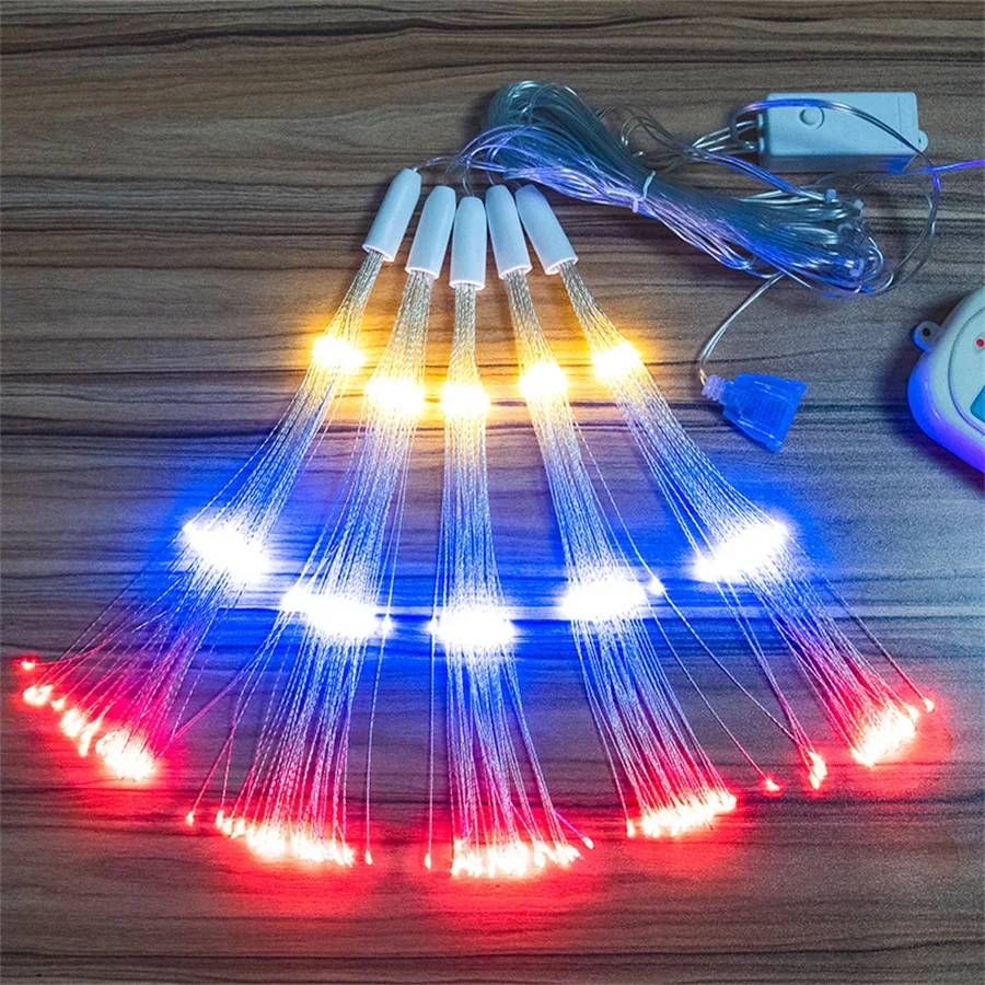 1PC 5 Pack 600 LED Plug in Starburst Light Connectable Outdoor Firework Light Hanging Firework Fairy Light For Patio Party Decor