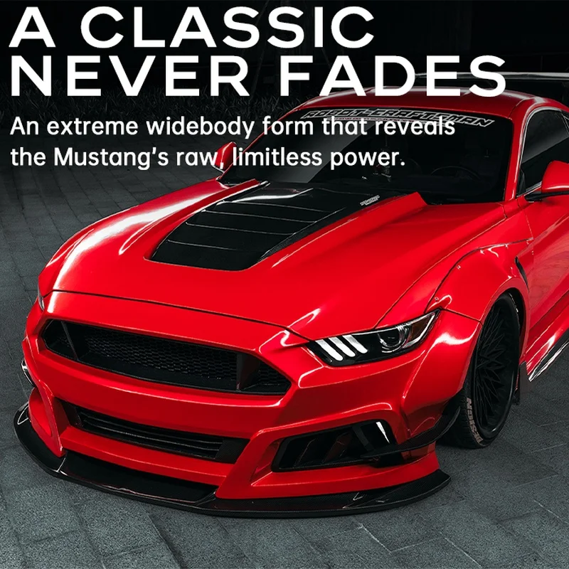 High Quality ROBOT II FRP WCF Conversion Body Kit Exterior Tuning Accessories Fit for Mustang S550