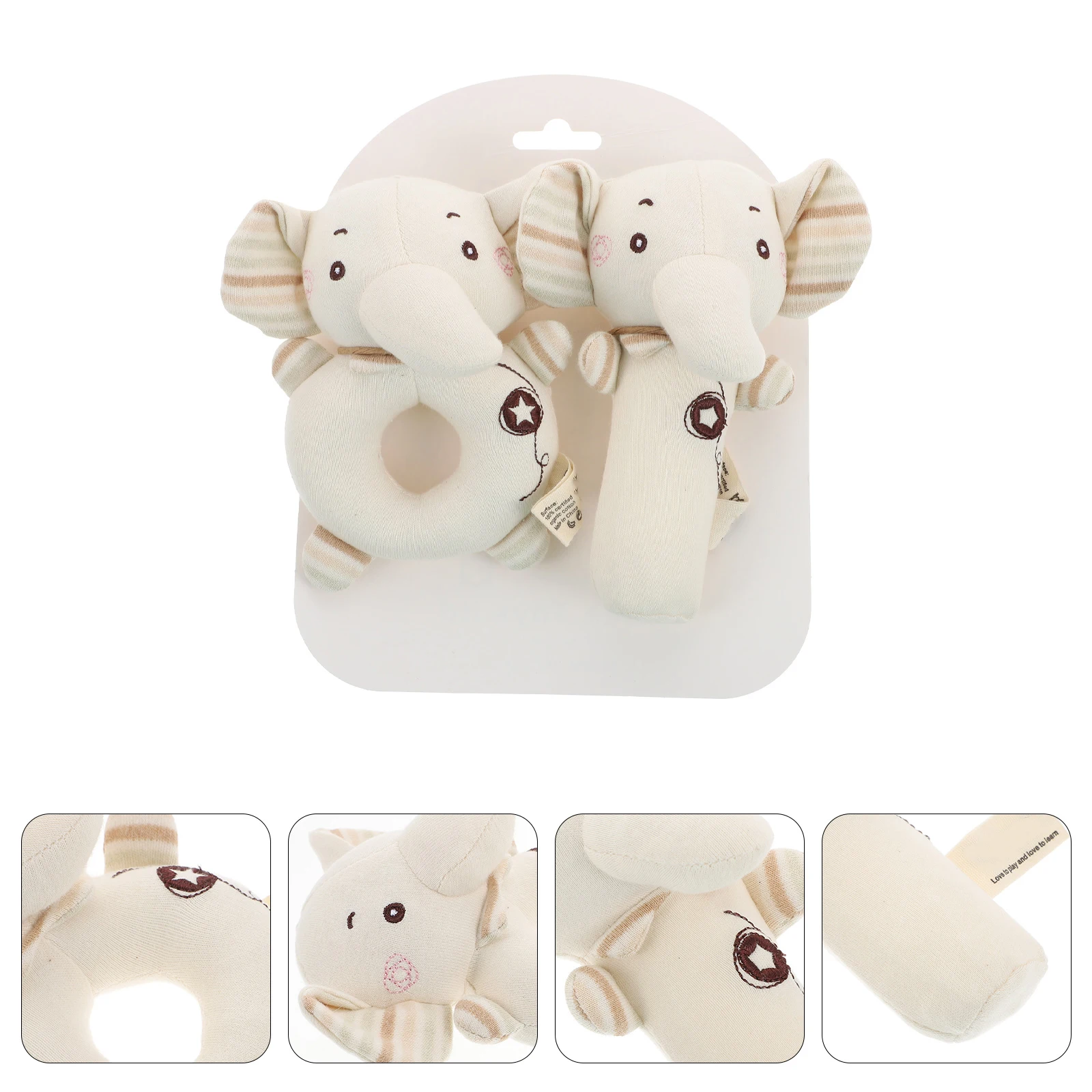 2pcs Baby Hand Bells Premium Music Stuffed Cotton Toddler Rattle Soothe Playthings Car Home Office Use Crinkly Sound