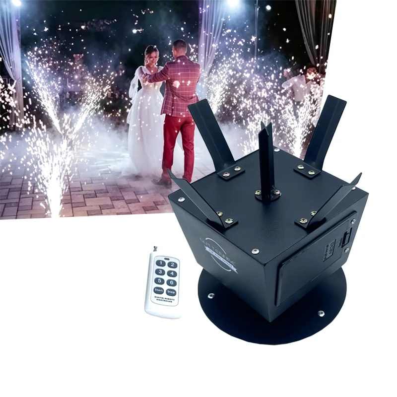 6 Channel Spinning Rotate Remote Control Cold Fountain Stage Effect Machine