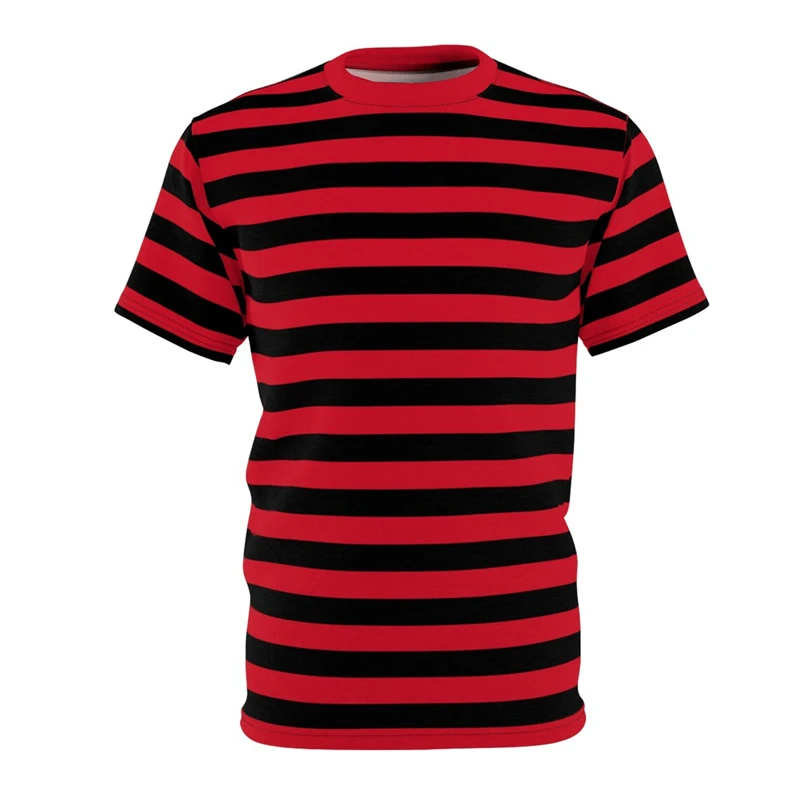 Summer Casual Fashion Stripe T-shirt For Men Daily Ootd Short Sleeve O-neck T Shirts 3D Print Striped Pattern Tee Top Men's