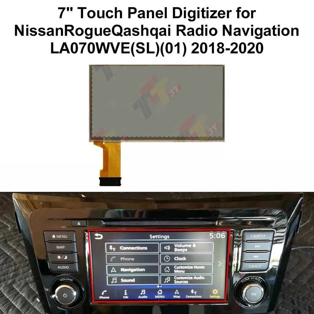 7 Inch Touch Panel Replacement Digitizer for Nissan Rogue Qashqai J11 Radio Navigation  Part LA070WVE