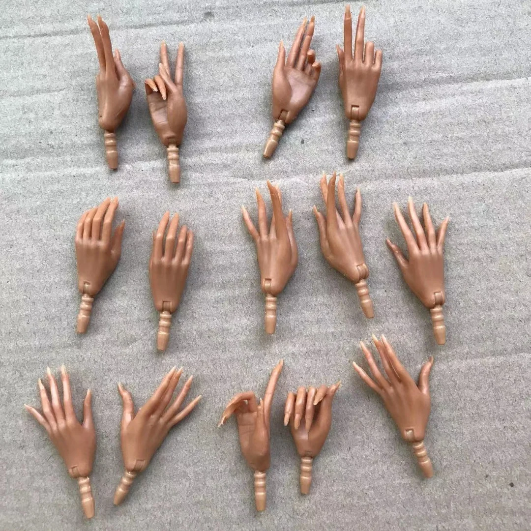 MENGF Long Nail Hands New Brown Japan White Pink Beige Color 1/6 Doll Hands DIY Personality Doll Decors