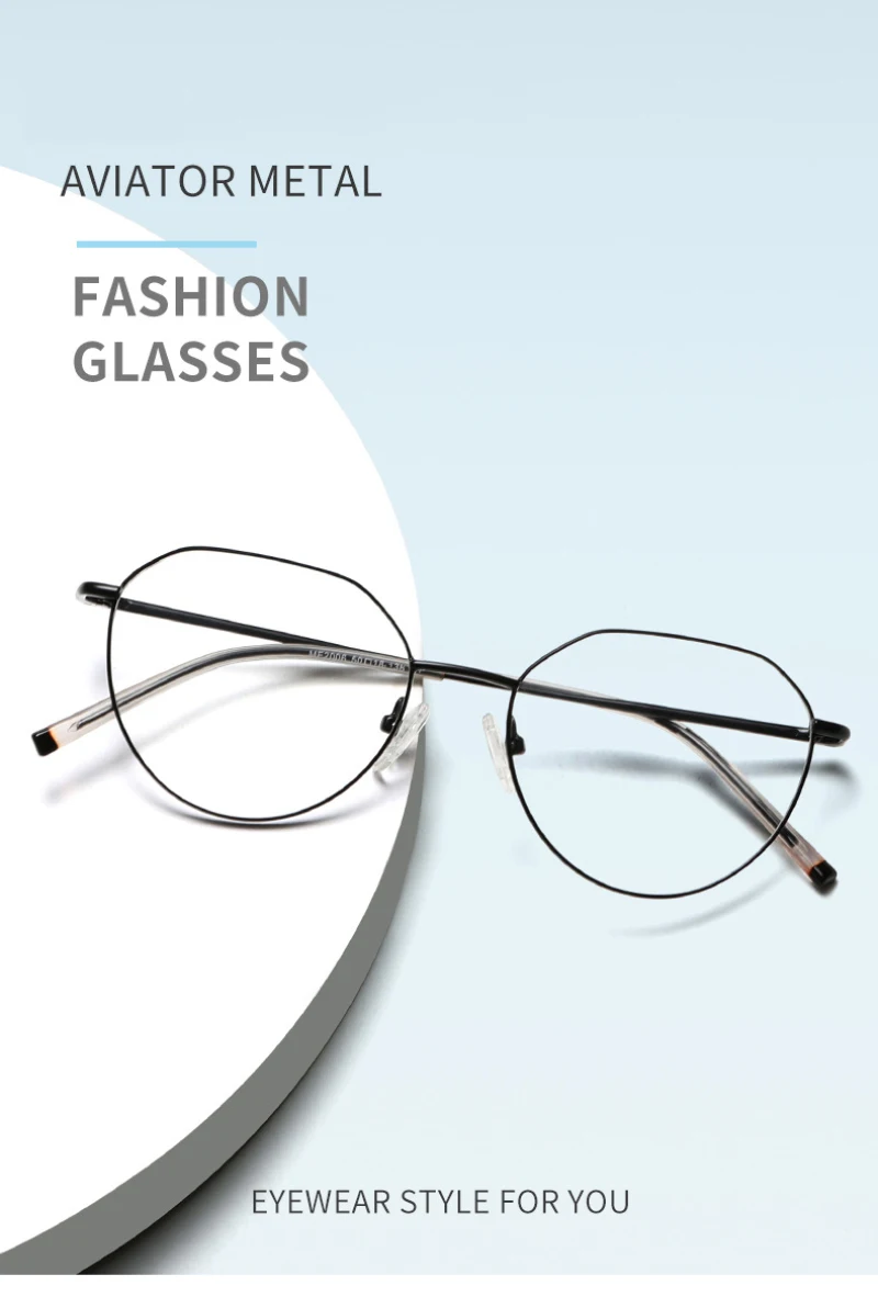 BEMORE Round Medical Prescription Lenses For Men Alloy Photochromic Anti Blue Light Correction Eyeglasses