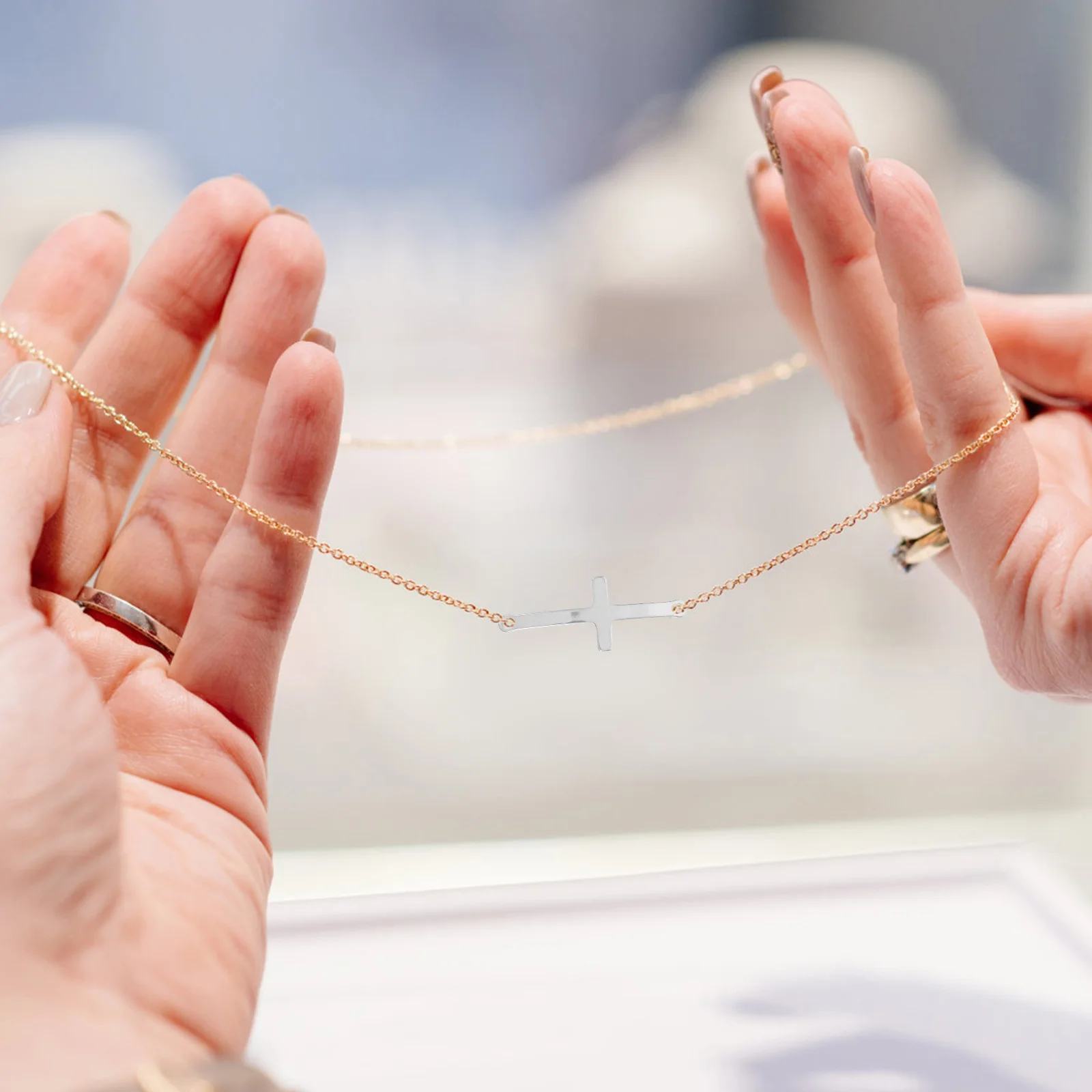 

10pcs Cross Pendant Charms Stainless Steel Jewelry Making DIY Necklace Bracelet Accessories Silver Bead Connector Hole Pendant