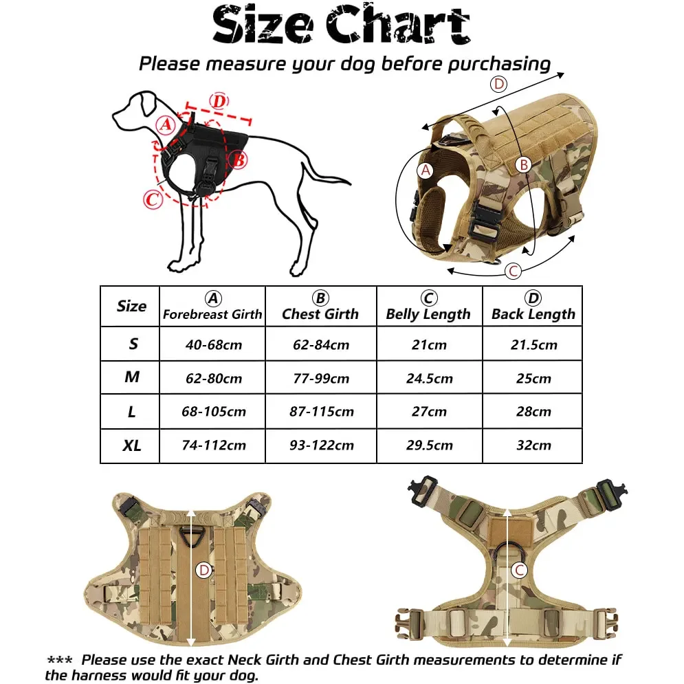 Tactische Hond Harnas Leash Kraag Set Grote Huisdier Duitse Herder Mechelaar Trainingsharnassen Wandelvest Voor Middelgrote Honden