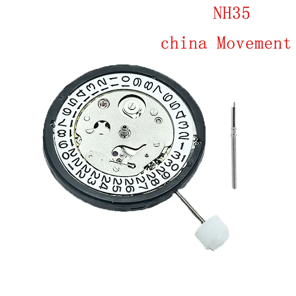 Nuevo movimiento mecánico automático chino NH35 con fecha de alta precisión en la posición de las 3 en punto reemplazado por NH35A japonés