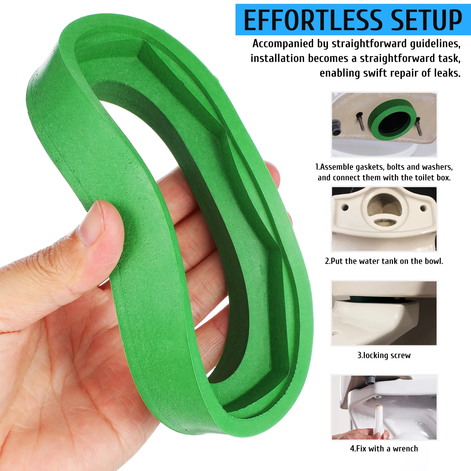

1Set Tank to Bowl Gasket Kit Toilet Repair Seal Replacement Nbr Rubber Leak Proof Standard Fast Installation