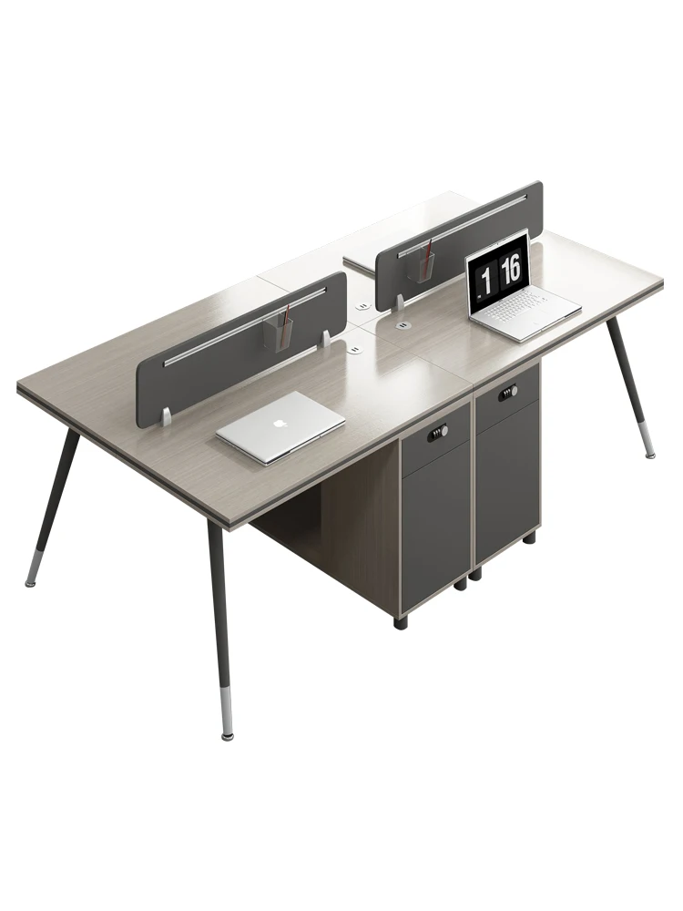 

*Office Desk Employee Desk and Chair Set Simple Modern Face-to-Face Sitting Company Workstation for Four or Six Employees with