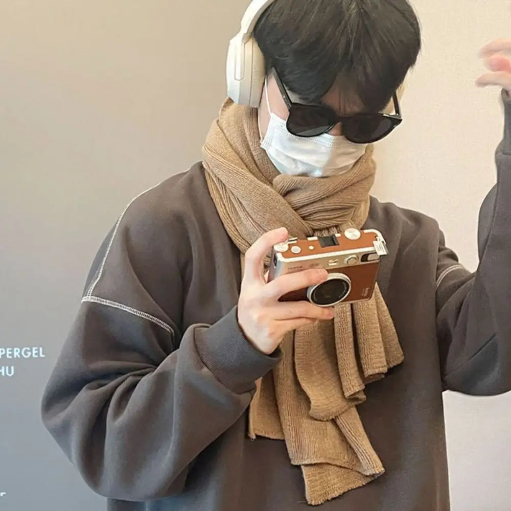 

High Quality Solid Color Men Wool Scarf Simple Long Winter Cashmere Scarf Warm Soft Coldproof Scarf Males