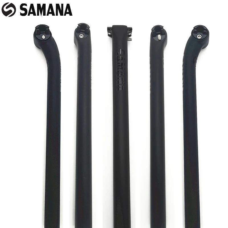 

SAMANA Full 3k Carbon Bicycle Seatpost Fiber Superlight Titanium MTB Road Bike Seat Post Parts 25.4/27.2/30.8/31.6 x 350/400 MM