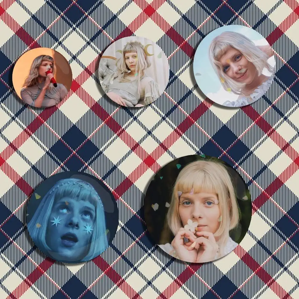 

Singer A-Aurora A-Aksnes Badge Stage Brooches on Backpack Clothes Handmade Round Enamel Pins for Jewelry Gift Bag Accessory